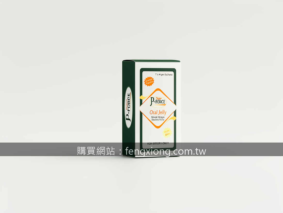 Minimalist product photography. Photograph the Super P-FORCE Oral Jelly 7 x 4 gm