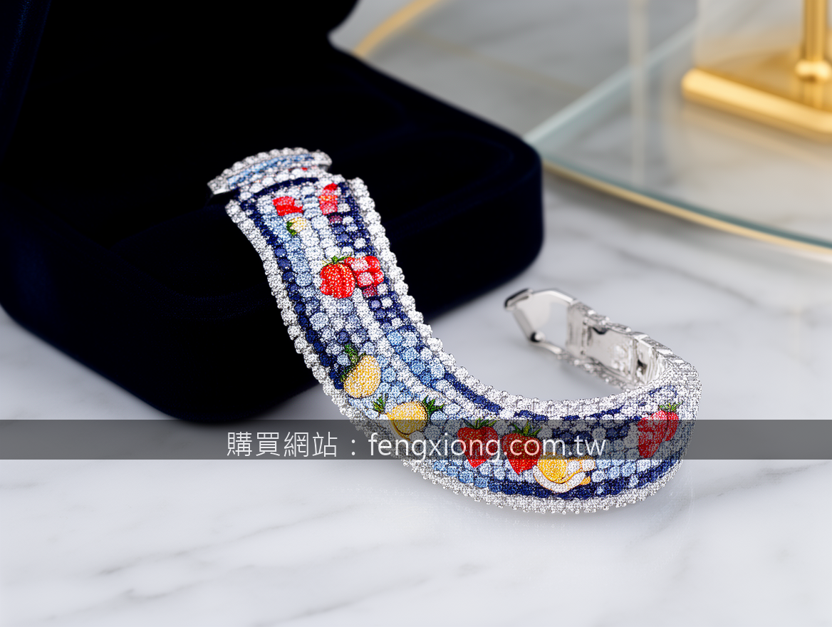 Elegant crystal bracelet photography in luxury jewelry style.
Subject: Place the