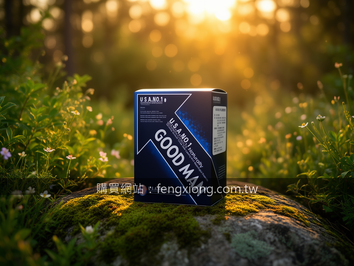 GOLDEN HOUR OUTDOOR with natural bokeh. Place the GOODMAN CAPSULES box (約15x10x5