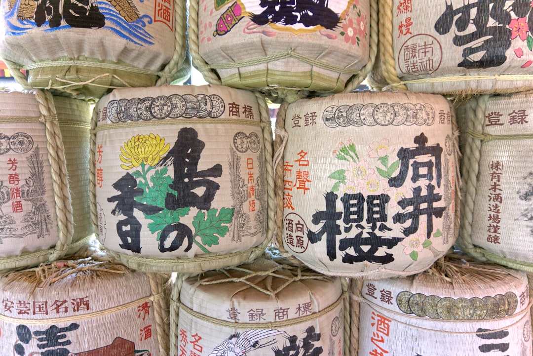 a bunch of bags with asian writing on them